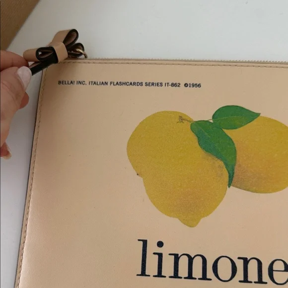 Kate Spade Lemon Beige Wristlet Clutch Bag - Picture 2 of 5